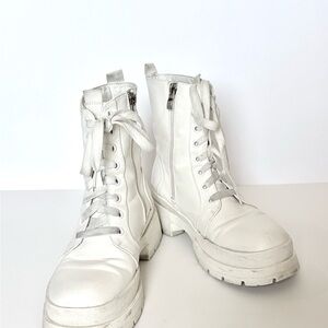 Forever 21 White Combat Boots